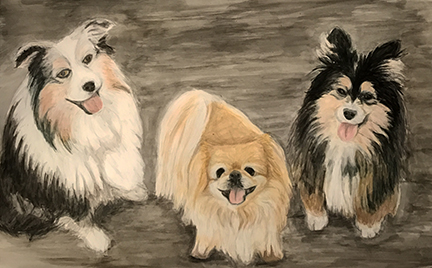 Three Dogs Portrait